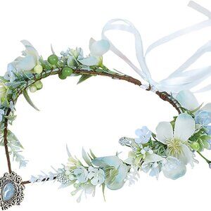 Women Flower Crown Floral Headpiece Bridal Wedding Party Accessories